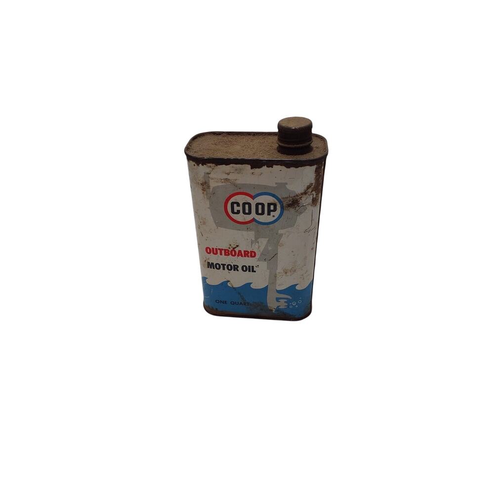 coop oil can outboard motor oil tin 1 quart